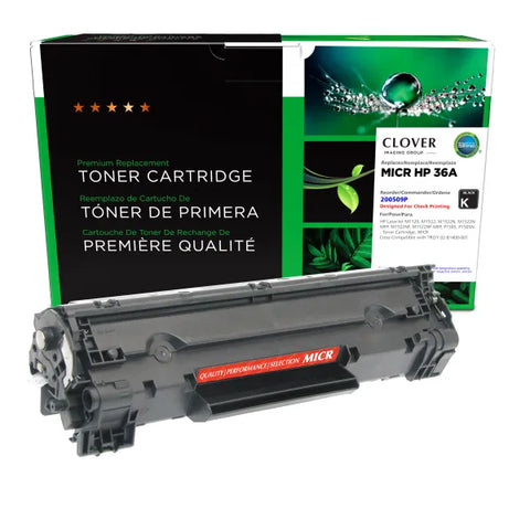 Clover Technologies Group, LLC Remanufactured MICR Toner Cartridge (Alternative for HP CB436A 36A 02-81400-001) (2000 Yield)