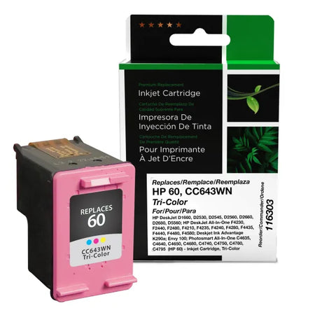 Clover Technologies Group, LLC Remanufactured Tri-Color Ink Cartridge (Alternative for HP CC643WN 60) (165 Yield)