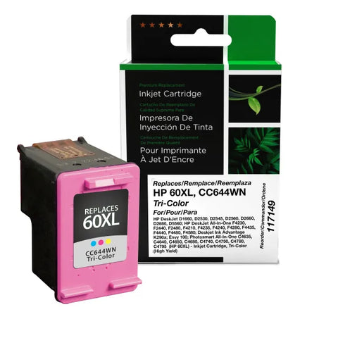 Clover Technologies Group, LLC Remanufactured High Yield Tri-Color Ink Cartridge (Alternative for HP CC644WN 60XL) (440 Yield)