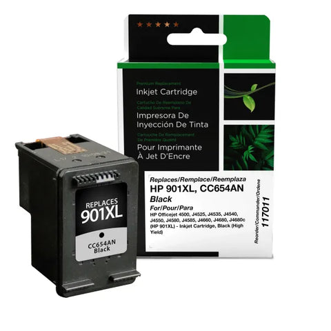 Clover Technologies Group, LLC Remanufactured High Yield Black Ink Cartridge (Alternative for HP CC654AN 901XL) (700 Yield)