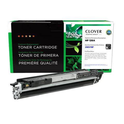 Clover Technologies Group, LLC Remanufactured Black Toner Cartridge (Alternative for HP CE310A 126A) (1200 Yield)