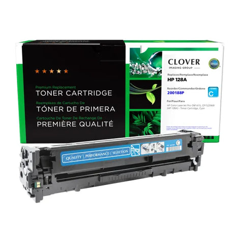 Clover Technologies Group, LLC Remanufactured Cyan Toner Cartridge (Alternative for HP CE321A 128A) (1300 Yield)