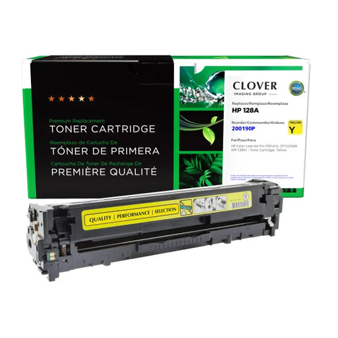 Clover Technologies Group, LLC Remanufactured Yellow Toner Cartridge (Alternative for HP CE322A 128A) (1300 Yield)