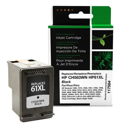 Clover Technologies Group, LLC Remanufactured High Yield Black Ink Cartridge (Alternative for HP CH563WN 61XL) (480 Yield)