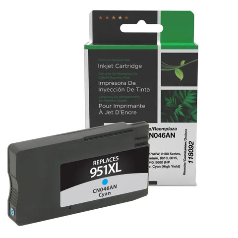 Clover Technologies Group, LLC Remanufactured High Yield Cyan Ink Cartridge (Alternative for HP CN046AN 951XL) (1500 Yield)