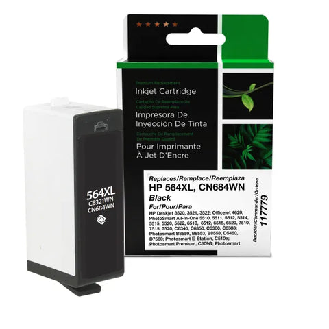 Clover Technologies Group, LLC Remanufactured High Yield Black Ink Cartridge (Alternative for HP CB321WN CN684WN 564XL) (550 Yield)