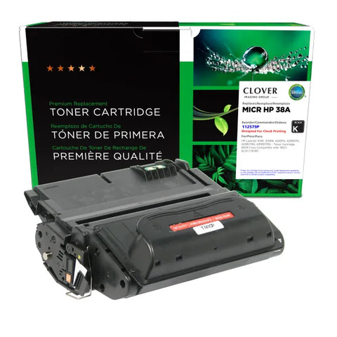 Clover Technologies Group, LLC Remanufactured MICR Toner Cartridge (Alternative for HP Q1338A 38A 02-81118-001) (12000 Yield)