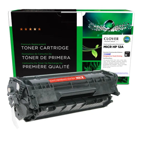 Clover Technologies Group, LLC Remanufactured MICR Toner Cartridge (Alternative for HP Q2612A 12A) (2000 Yield)