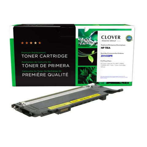 Clover Technologies Group, LLC Clover Imaging Remanufactured Yellow Toner Cartridge (Reused OEM Chip) for HP 116A (HP W2062A)