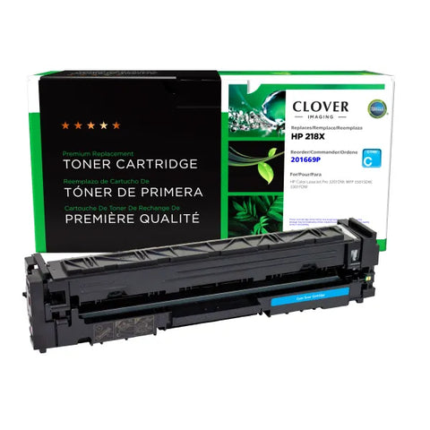 Clover Technologies Group, LLC Clover Remanufactured High Yield Cyan Toner Cartridge (New Chip) for HP 218X (W2181X)