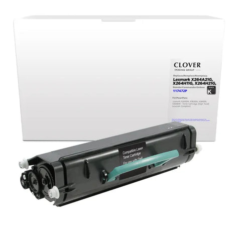 Clover Technologies Group, LLC Remanufactured High Yield Toner Cartridge (Alternative for Lexmark X264H21G X264A21G) (9000 Yield)