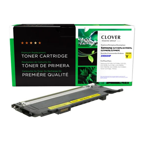 Clover Technologies Group, LLC Remanufactured Yellow Toner Cartridge (Alternative for Samsung CLT-Y407S) (1000 Yield)