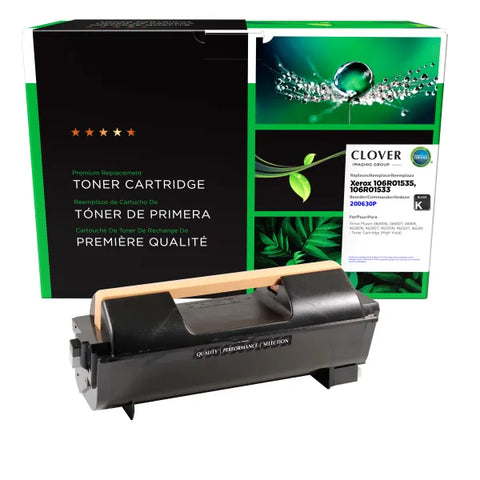 Clover Technologies Group, LLC Remanufactured High Yield Toner Cartridge (Alternative for Xerox 106R01535 106R01533) (30000 Yield)