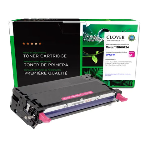 Clover Technologies Group, LLC Remanufactured High Yield Magenta Toner Cartridge (Alternative for Xerox 113R00724) (6000 Yield)