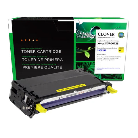 Clover Technologies Group, LLC Remanufactured High Yield Yellow Toner Cartridge (Alternative for Xerox 113R00725) (6000 Yield)