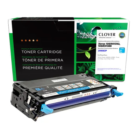 Clover Technologies Group, LLC Remanufactured High Yield Cyan Toner Cartridge for Xerox 106R01392/106R01388