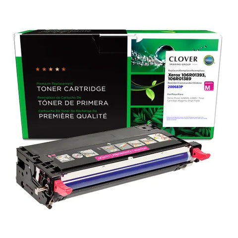 Clover Technologies Group, LLC Remanufactured High Yield Magenta Toner Cartridge for Xerox 106R01393/106R01389