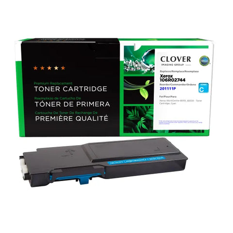 Clover Technologies Group, LLC Remanufactured Cyan Toner Cartridge for Xerox 106R02744