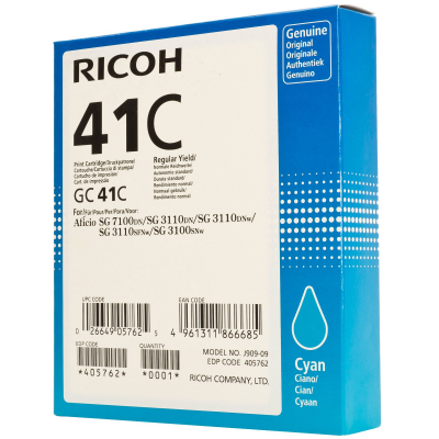 Ricoh Cyan Ink Cartridge (2200 Yield) (Type GC41C)