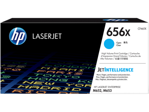 HP 656X (CF461X) High Yield Cyan Original LaserJet Toner Cartridge (22000 Yield)