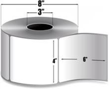 Clover Technologies Group, LLC Non-OEM New Thermal Transfer Label Roll 3.0" ID x 8.0" Max OD for Industrial Barcode Printers