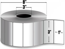 Clover Technologies Group, LLC Non-OEM New Direct Thermal Label Roll 3.0" ID x 8.0" Max OD for Industrial Barcode Printers