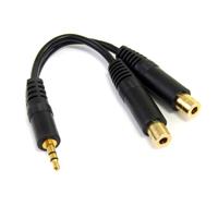 StarTech 6IN PC SPK Y SPLITTER CABLE 3.5MM M-2XF