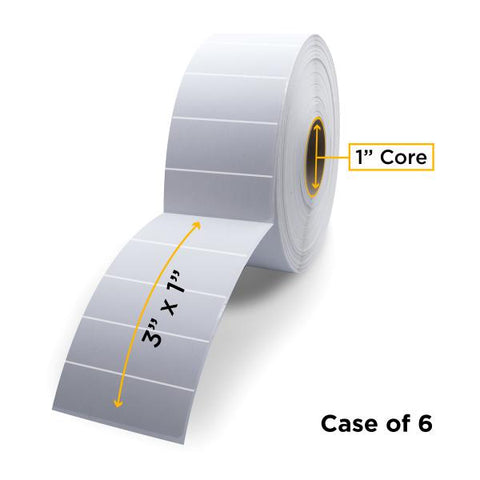 Clover Technologies Group, LLC Clover Imaging Non-OEM New Thermal Transfer Label Roll 1.0" ID x 5.0" Max OD for Desktop Barcode Printers