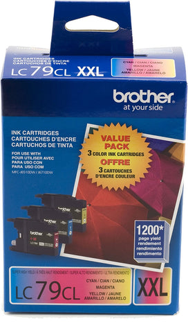Brother Super High Yield C/M/Y Ink Cartridge Combo Pack (Includes 1 Each of OEM# LC79C LC79M LC79Y) (3 x 1200 Yield)