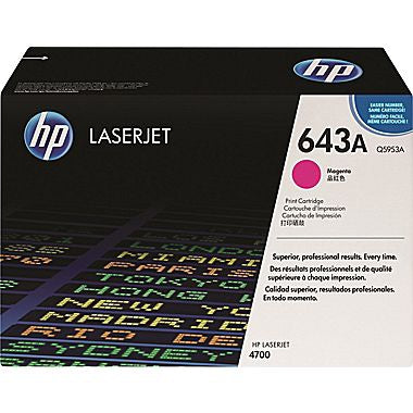 HP 643A (Q5953A) Magenta Original LaserJet Toner Cartridge (10000 Yield), COLOR LASERJET 4700