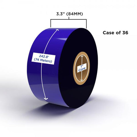 Clover Technologies Group, LLC Clover Imaging Non-OEM New Enhanced Wax/Resin Ribbon 84mm x 74M (36 Ribbons/Case) for Zebra Printers