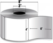 Clover Technologies Group, LLC Non-OEM New Direct Thermal Label Roll 3.0" ID x 8.0" Max OD for Industrial Barcode Printers