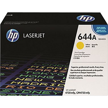 HP 644A (Q6462A) Toner Cartridge, Yellow, 12K Yield, for COLOR LASERJET MFP 4730