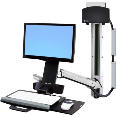 Ergotron StyleView Sit-Stnd Combo System (polished aluminum)