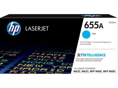 HP 655A (CF451A) Cyan Original LaserJet Toner Cartridge (10500 Yield)